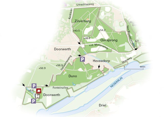 kaart Doorwerth Duno Zilverberg