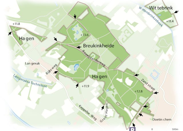 Hagen Breukinkheide Wittebrink kaart