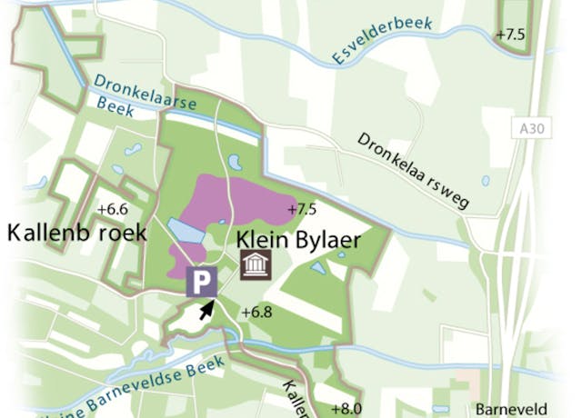 kaart Landgoed Klein Bylaer en Kallenbroek