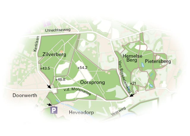 Hemelse Berg en Pietersberg Oorsprong Zilverberg kaart